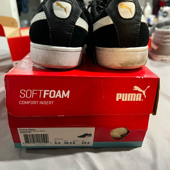 Puma Vikky black and white size women 8 - Picture 2 of 3